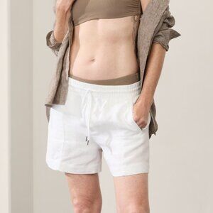 COPY - ATHLETA RETREAT LINEN MID RISE SHORT - White, Size 0